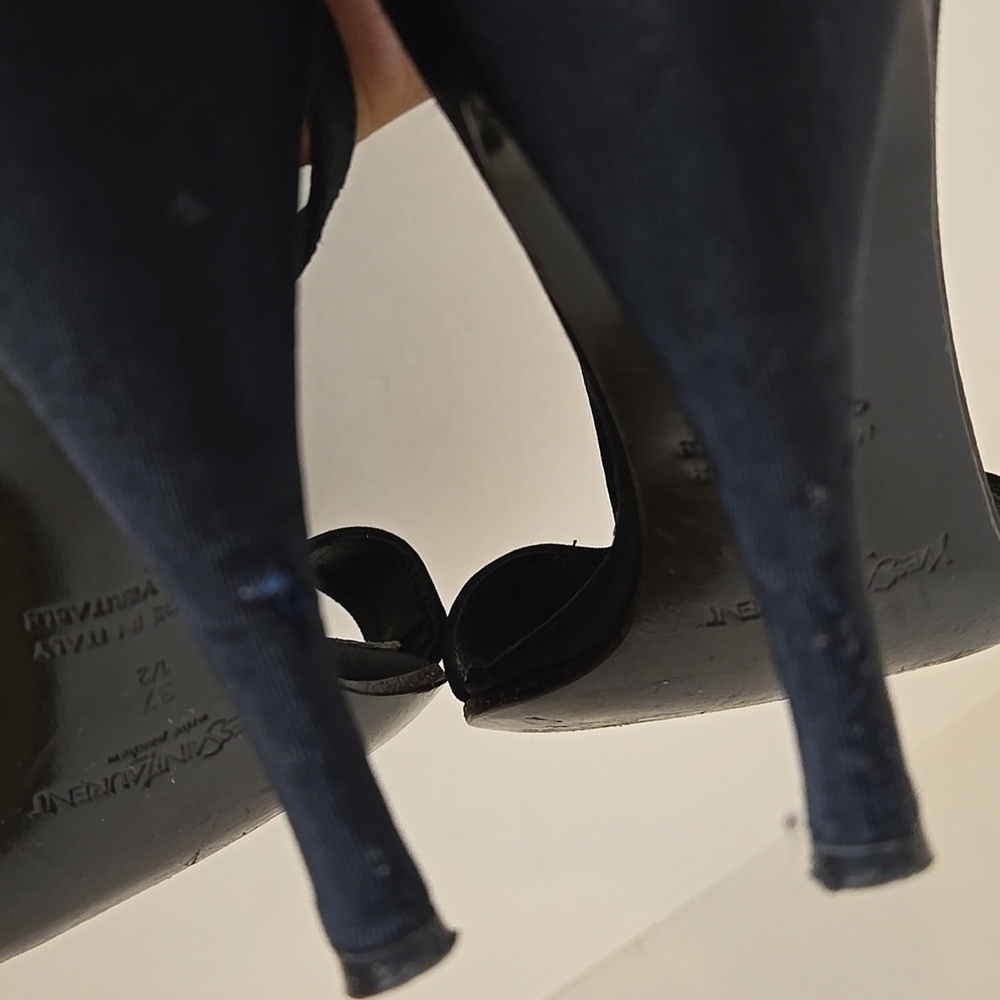 Vintage Yves Saint Laurent Black Stiletto Heels Size 37.5 - Picture 8 of 8